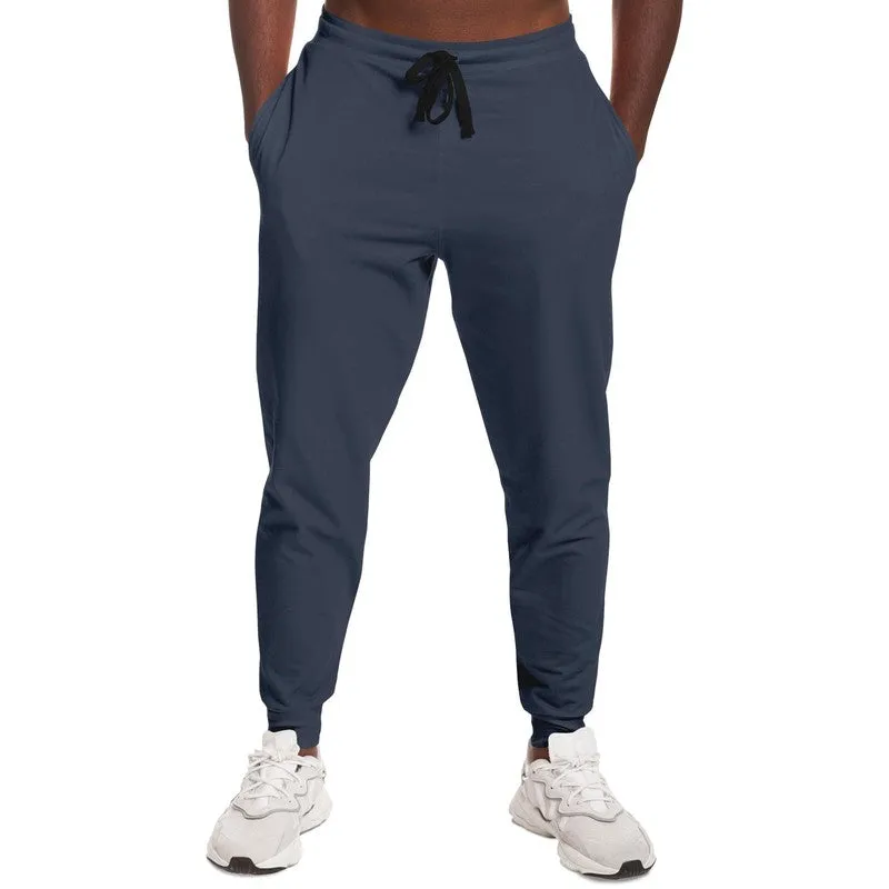 Dark Blue Joggers | Unisex | with PLUS sizes | Dark Pale Pastel Blue | C30M15Y0K80