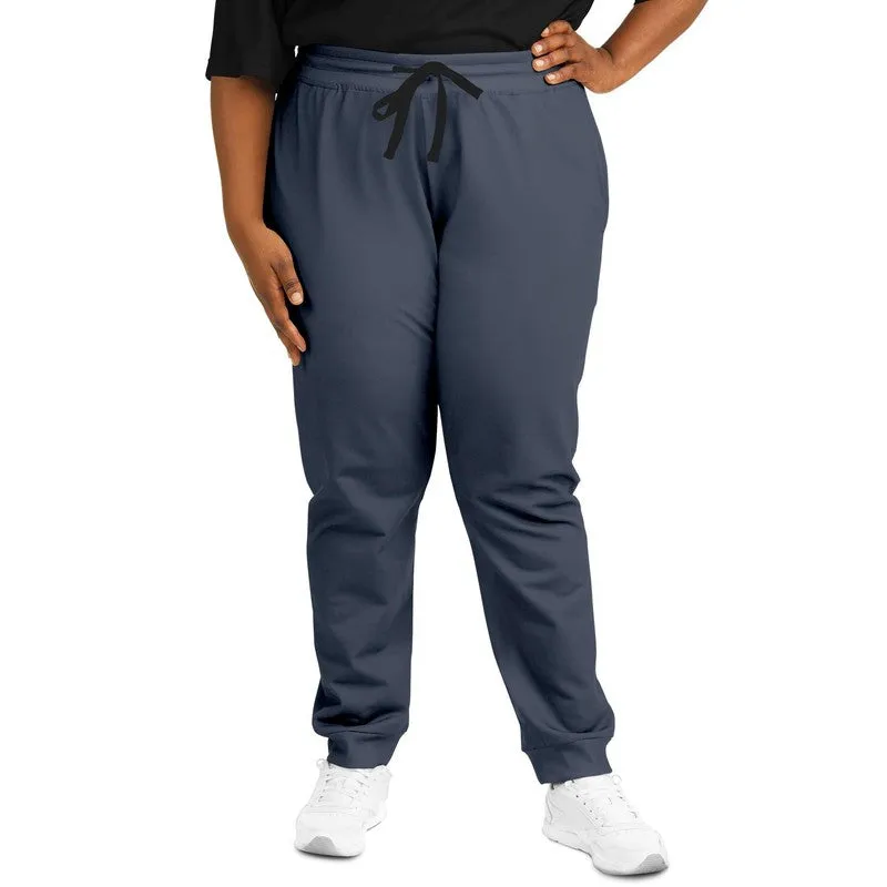 Dark Blue Joggers | Unisex | with PLUS sizes | Dark Pale Pastel Blue | C30M15Y0K80