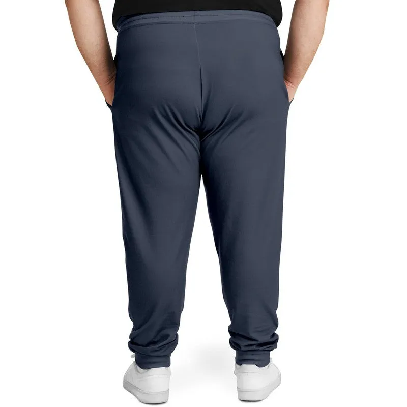 Dark Blue Joggers | Unisex | with PLUS sizes | Dark Pale Pastel Blue | C30M15Y0K80