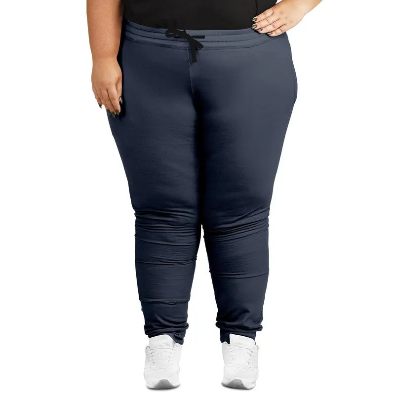 Dark Blue Joggers | Unisex | with PLUS sizes | Dark Pale Pastel Blue | C30M15Y0K80