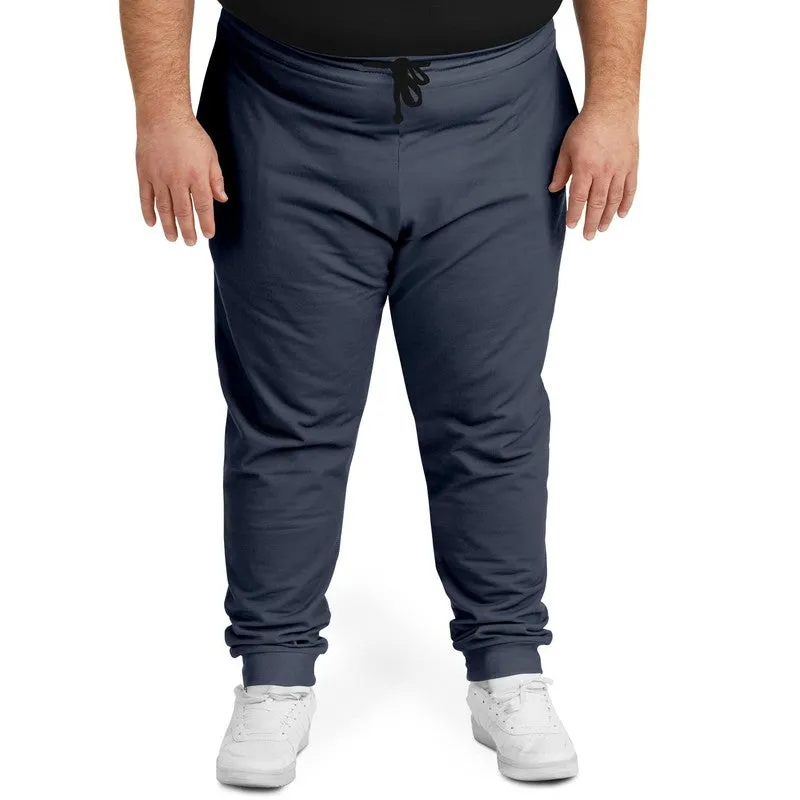 Dark Blue Joggers | Unisex | with PLUS sizes | Dark Pale Pastel Blue | C30M15Y0K80