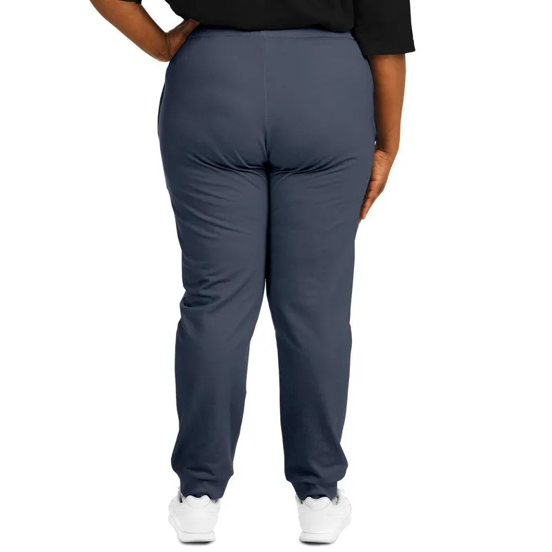 Dark Blue Joggers | Unisex | with PLUS sizes | Dark Pale Pastel Blue | C30M15Y0K80