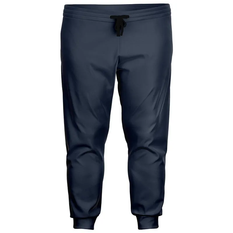 Dark Blue Joggers | Unisex | with PLUS sizes | Dark Pale Pastel Blue | C30M15Y0K80