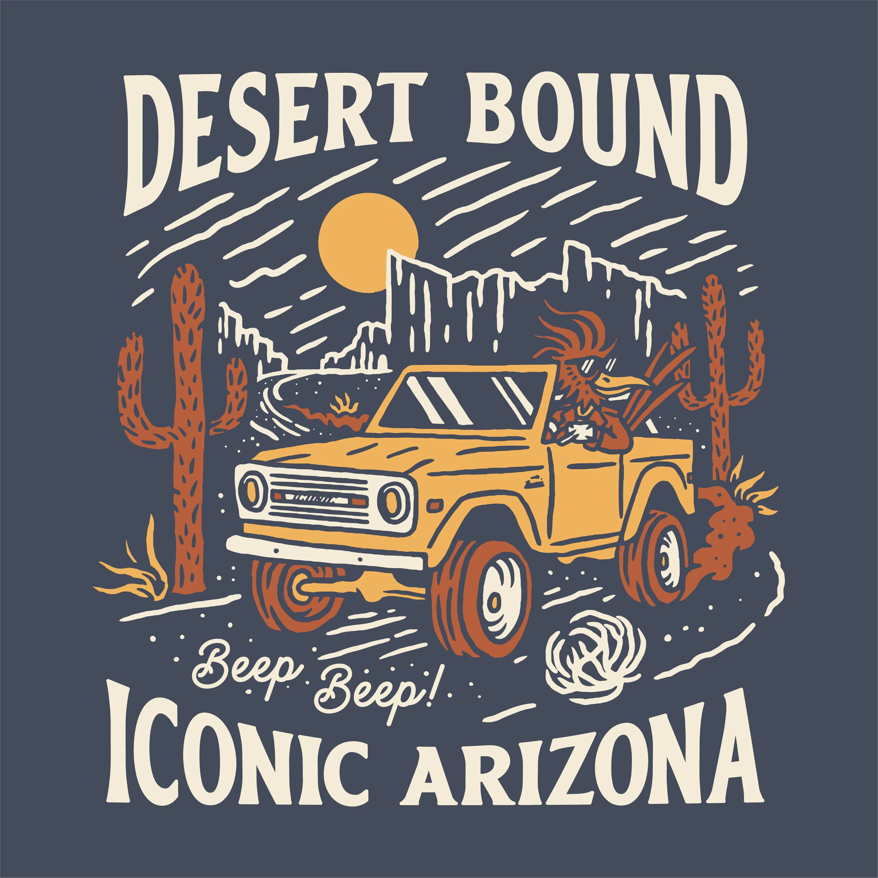 Desert Bound Unisex Tee - Vintage Navy