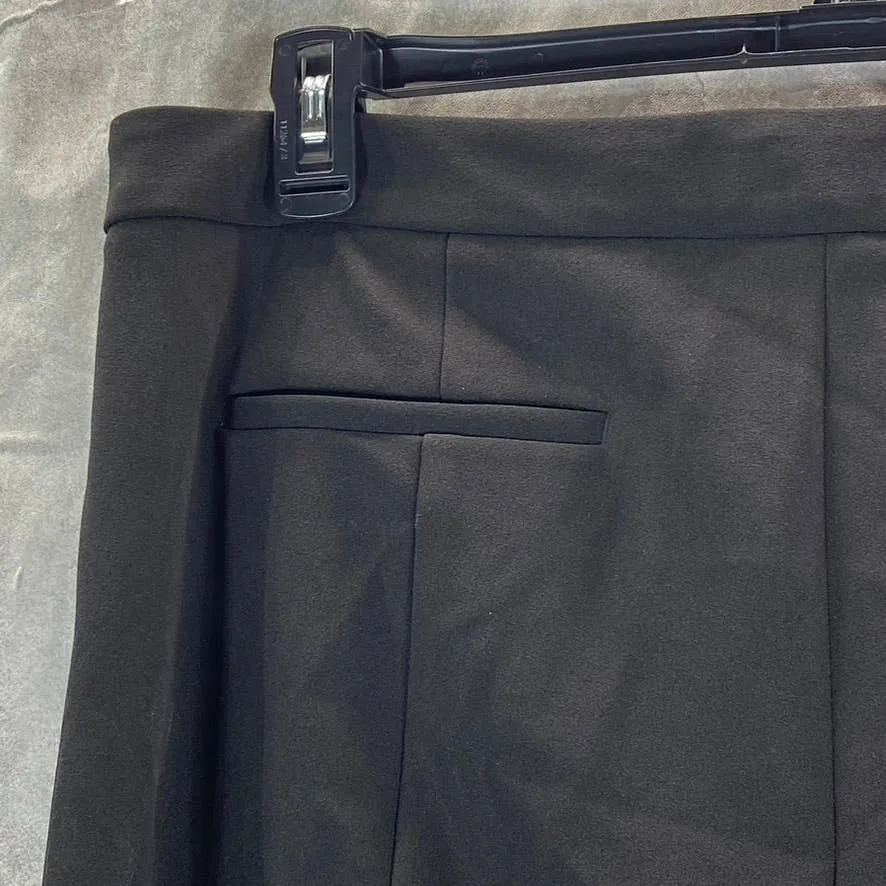 DKNY Women's Black Solid Essential Slim-Leg Cropped Dress Pants SZ 14