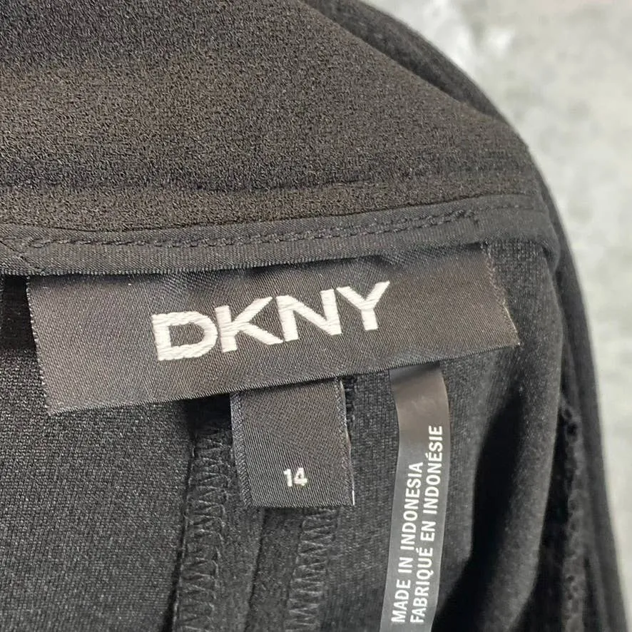 DKNY Women's Black Solid Essential Slim-Leg Cropped Dress Pants SZ 14