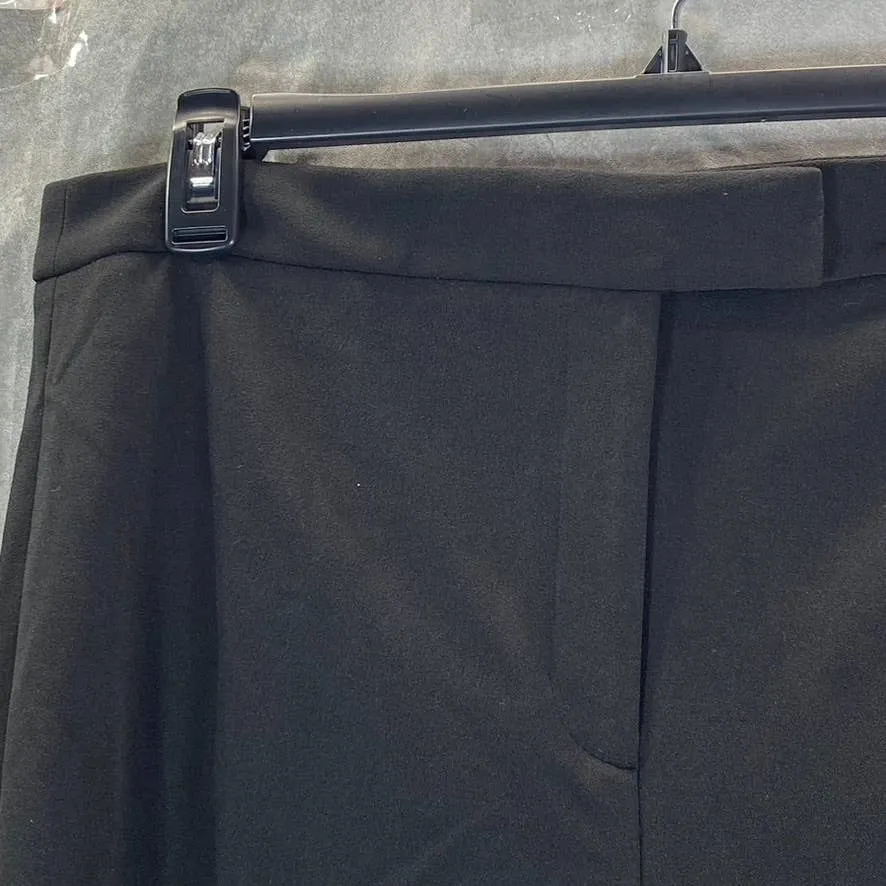 DKNY Women's Black Solid Essential Slim-Leg Cropped Dress Pants SZ 14