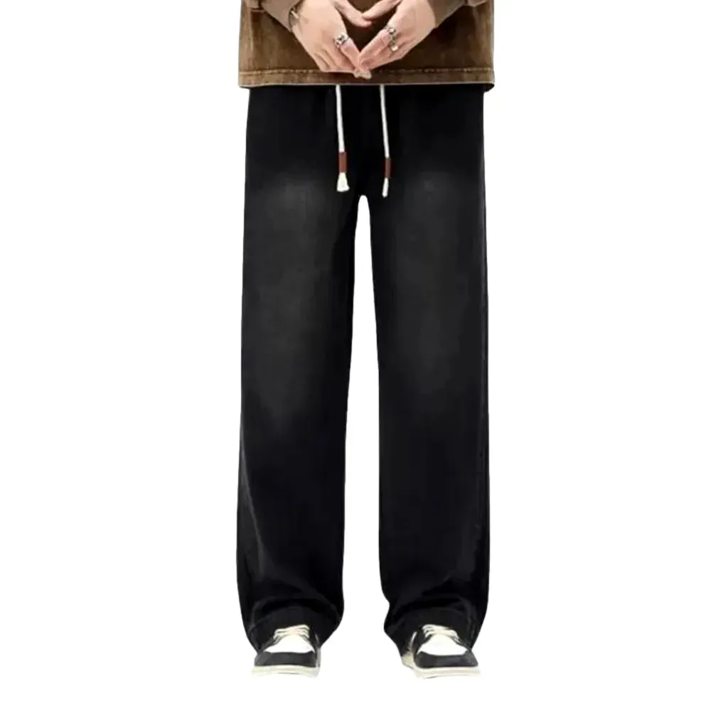 Faded wash and 90s style men's denim joggers