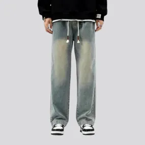 Faded wash and 90s style men's denim joggers