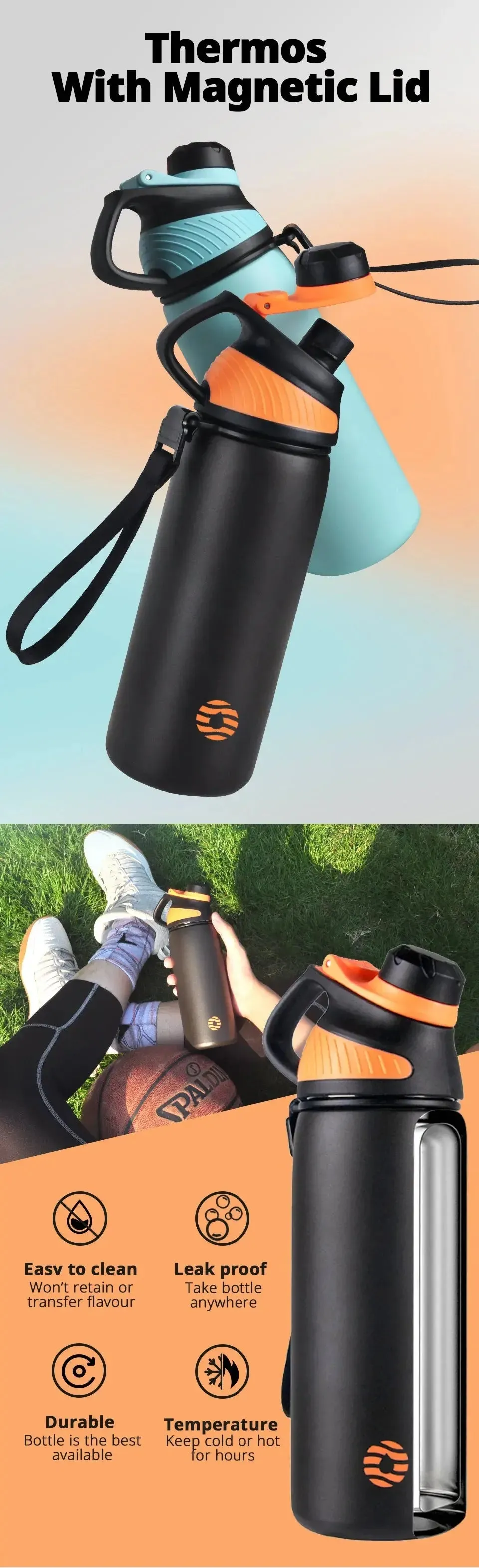 FEIJIAN Thermos Bottle With Magnetic Lid