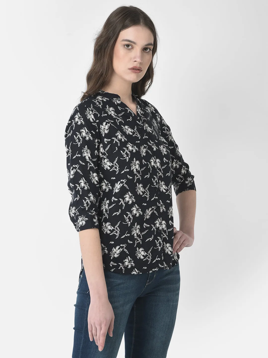 Floral Black Shirt