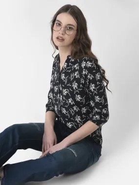 Floral Black Shirt