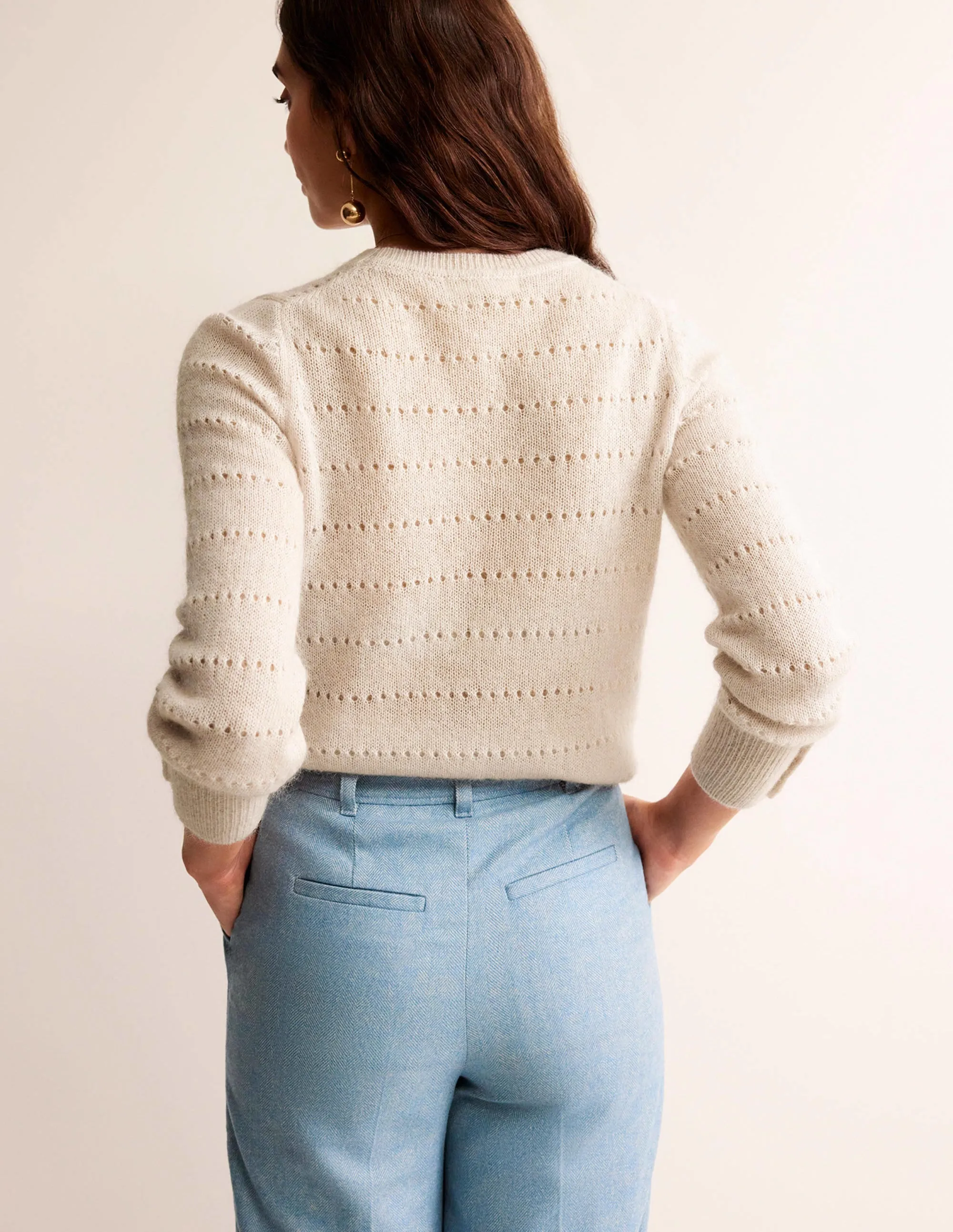 Fluffy Textured Jumper-Vanilla