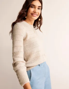 Fluffy Textured Jumper-Vanilla