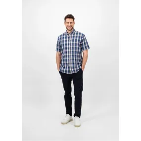 Fynch-Hatton Pure Cotton Button Down Collar Superfine Check Short Sleeve Shirt 14048071