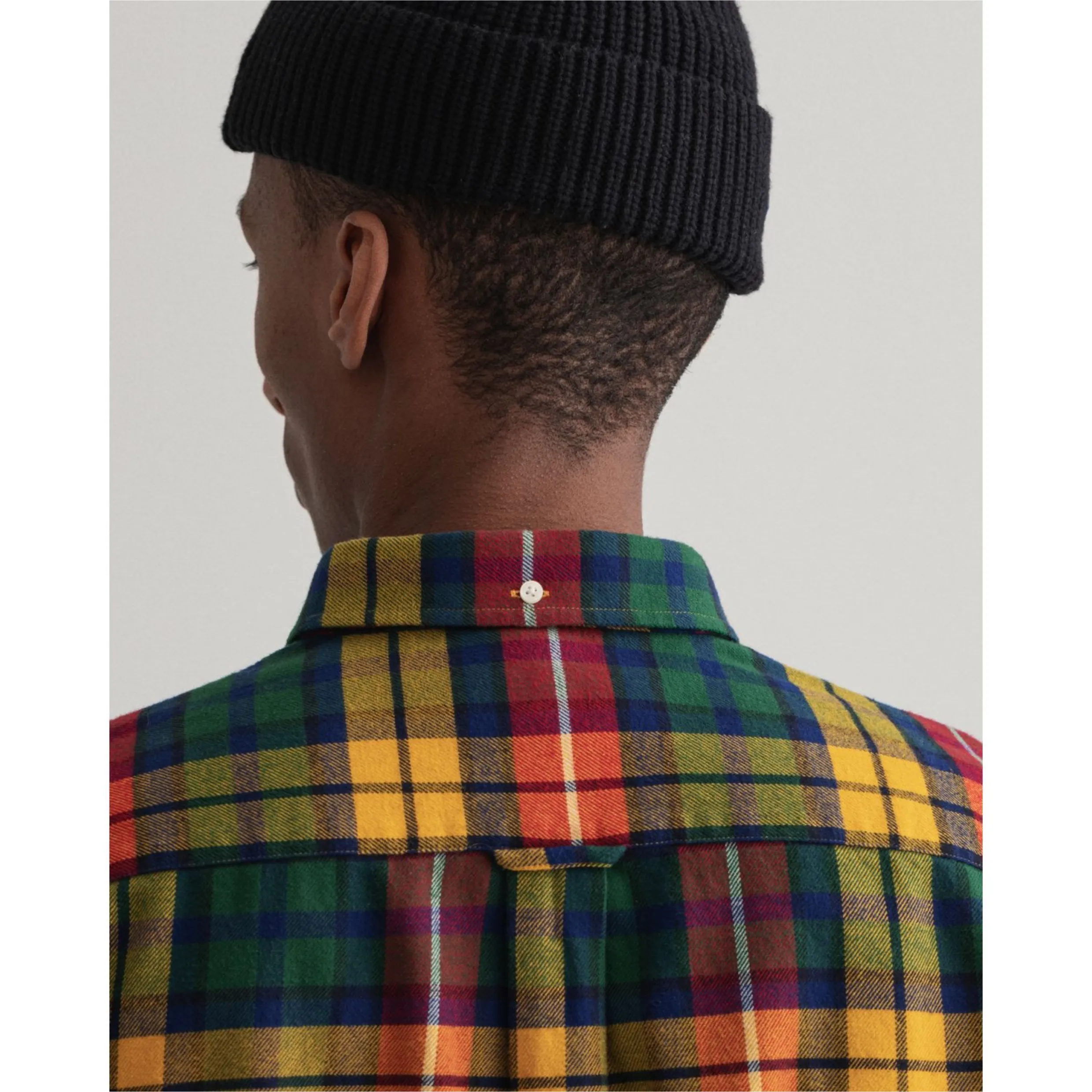 GANT Regular Fit Check Flannel Shirt - Medallion Yellow