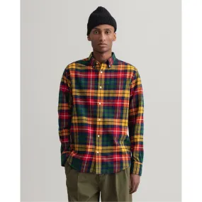 GANT Regular Fit Check Flannel Shirt - Medallion Yellow