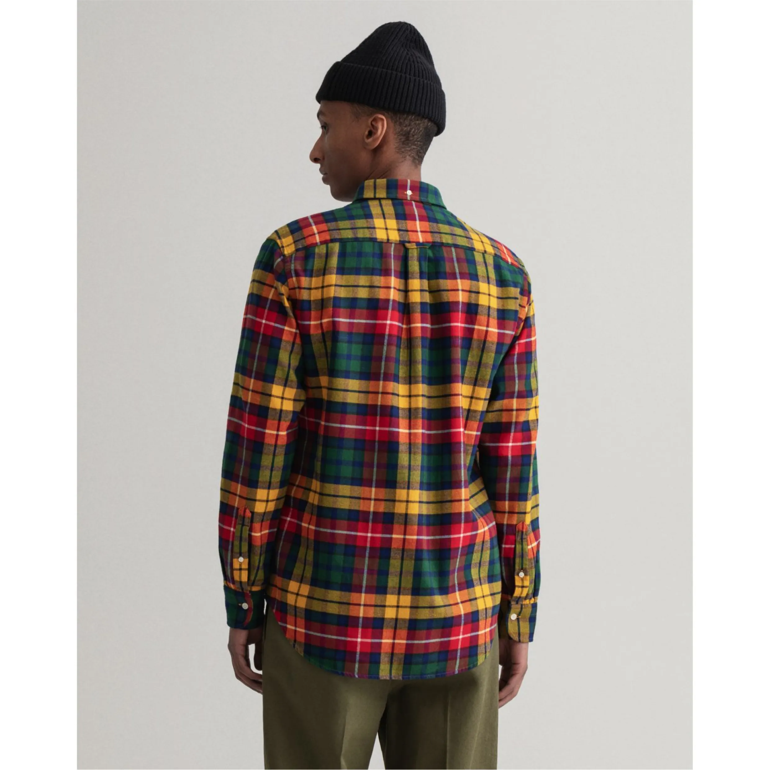 GANT Regular Fit Check Flannel Shirt - Medallion Yellow