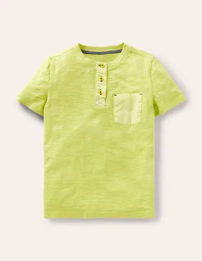 Garment Dye Henley T-shirt-Maximillion Yellow