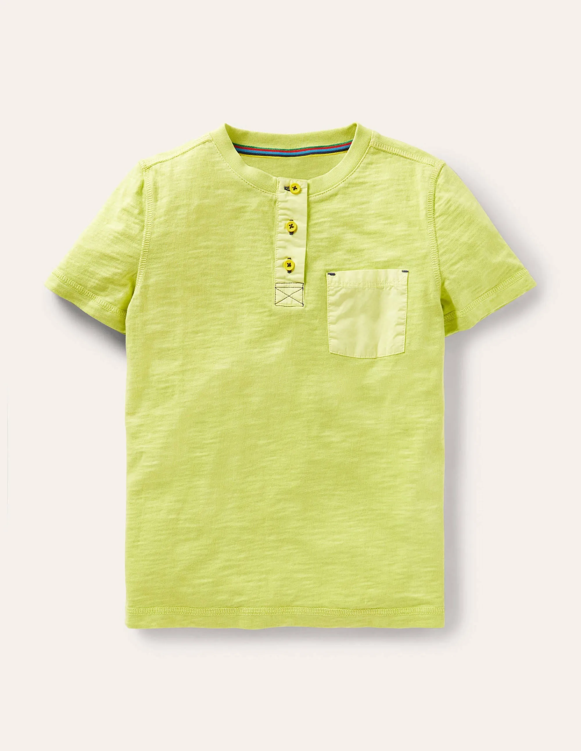 Garment Dye Henley T-shirt-Maximillion Yellow