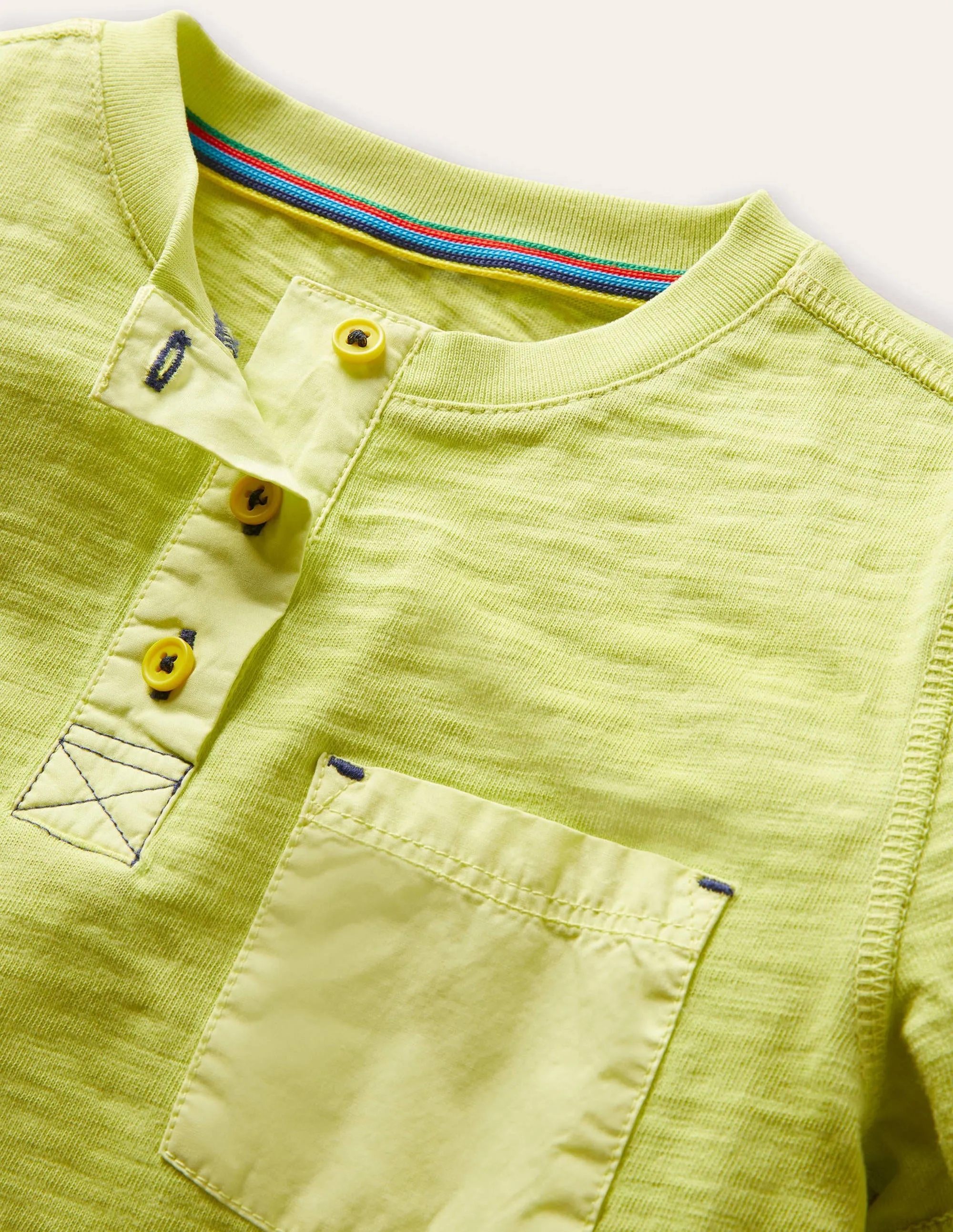 Garment Dye Henley T-shirt-Maximillion Yellow