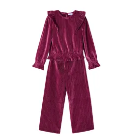 Girls Velvet Pant and Top Set