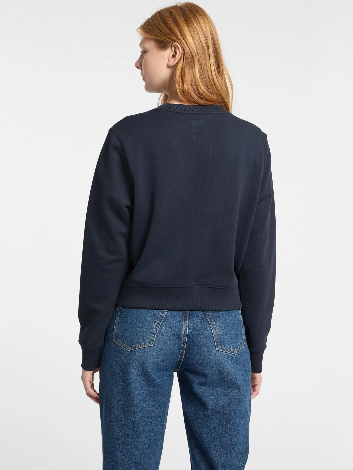 Guess Jeans Navy Crop Embroidered Jumper