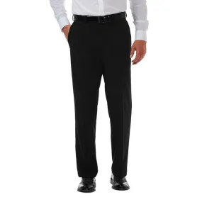 Haggar Mens Classic fit Dress Pants 44 / 30 Black Solid Stretch