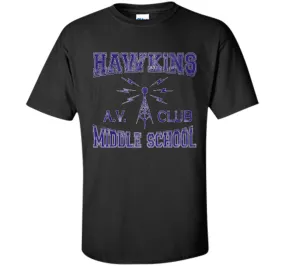 Hawkins Middle School AV Club Distressed T-Shirt