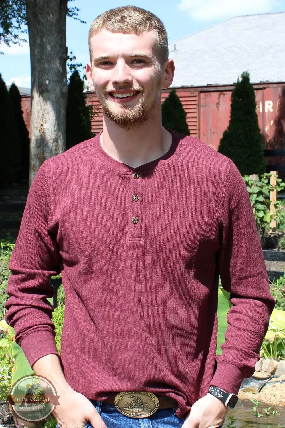 Heathered Waffle Henley NRM2208