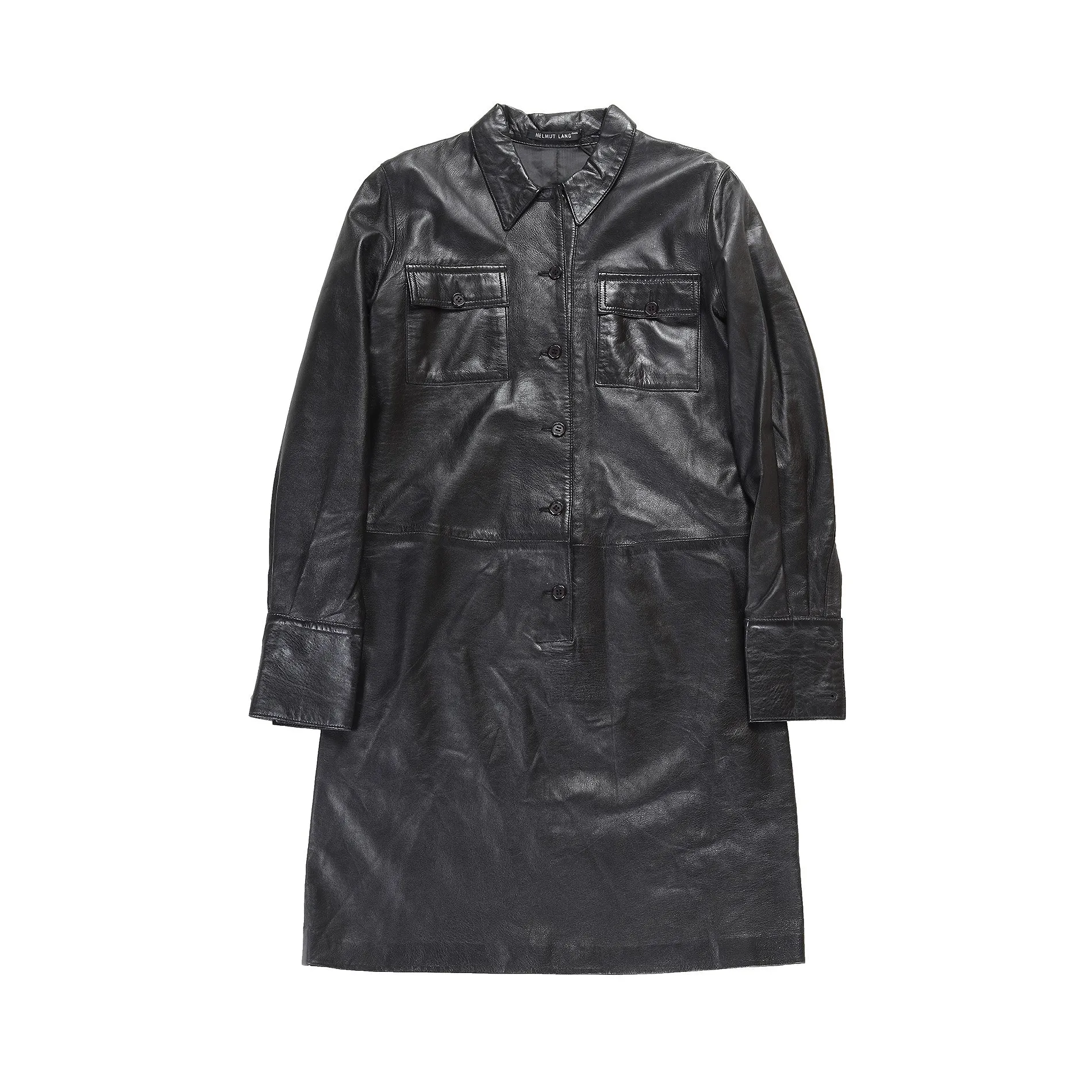 Helmut Lang 90s Leather Tunic Dress