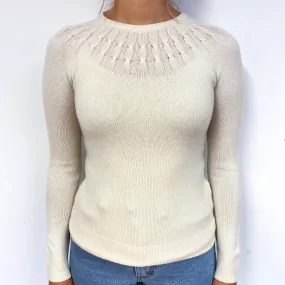Jack Wills Cream Cashmere Crew Neck Jumper Small