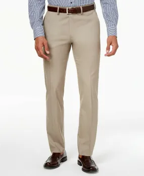 Kenneth Cole Reaction Mens Slim fit Dress Pants 34 / 34 Brown Solid Stretch
