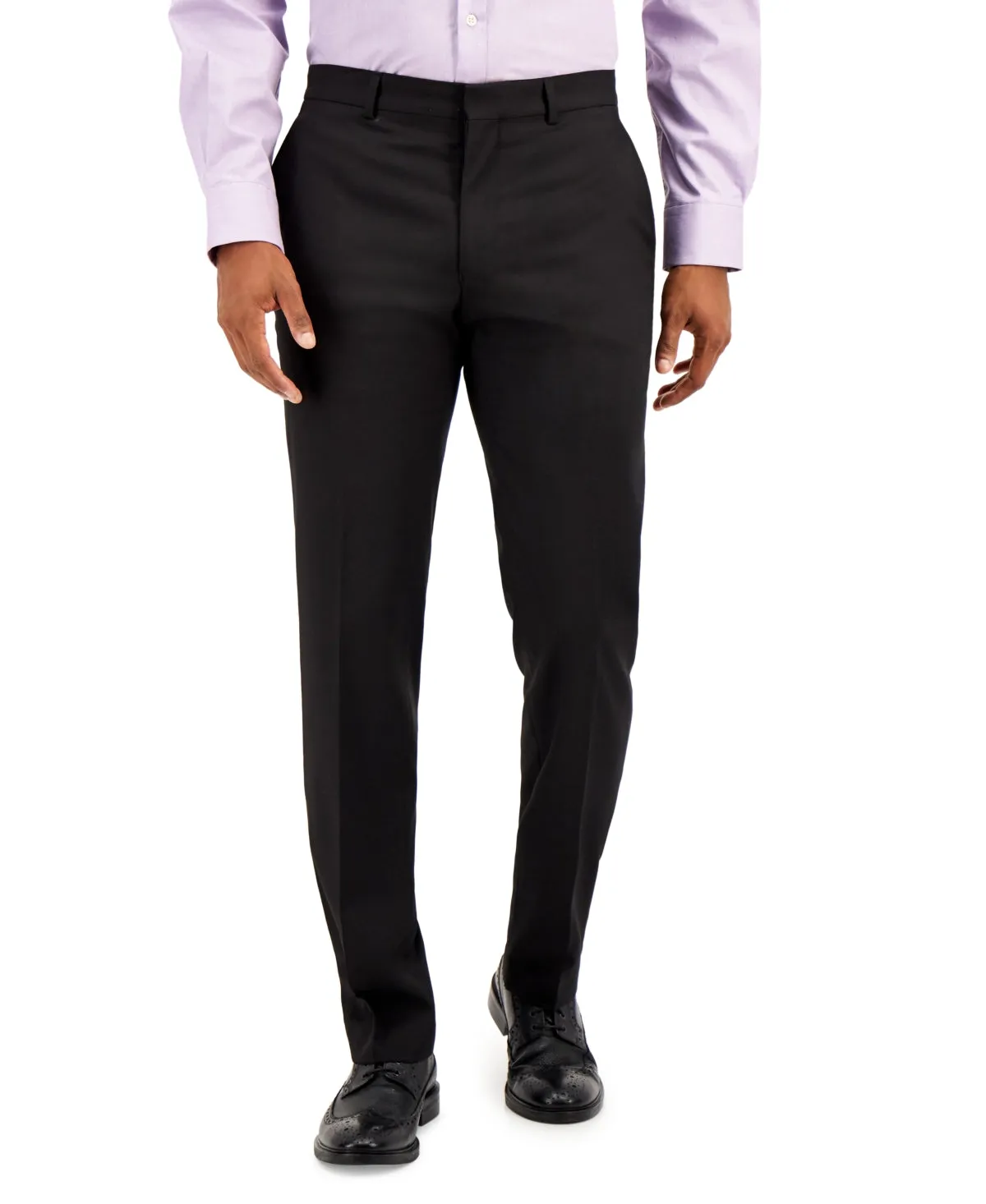 Kenneth Cole Reaction Mens Slim fit Dress Pants 36X30 Black Solid