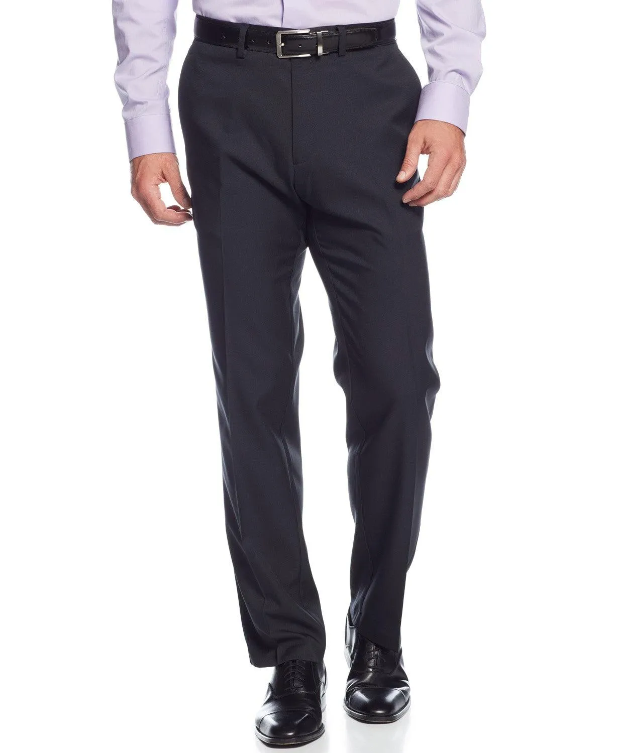 Kenneth Cole Reaction Mens Slim fit Dress Pants 36X30 Black Solid
