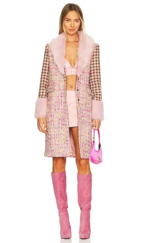 Kim Shui Vegan Fur Coat in Pink