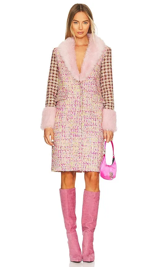 Kim Shui Vegan Fur Coat in Pink