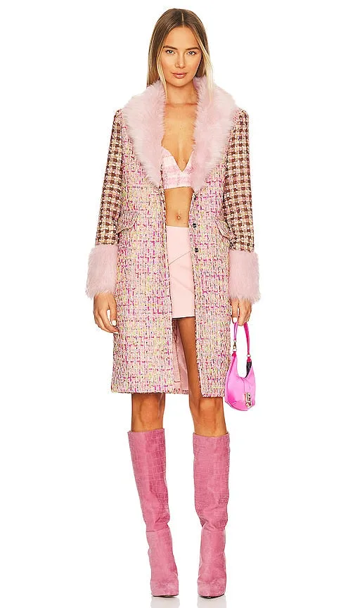 Kim Shui Vegan Fur Coat in Pink