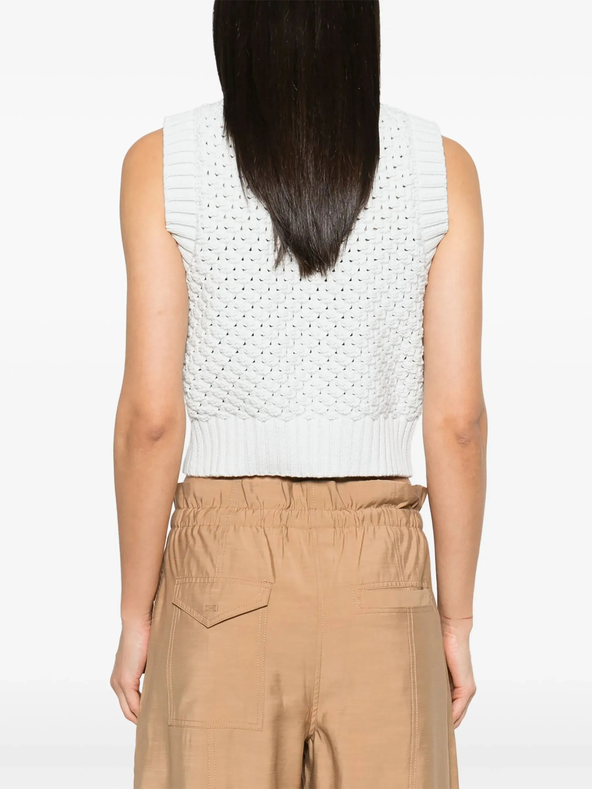 Knitted vest with logo