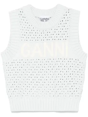 Knitted vest with logo