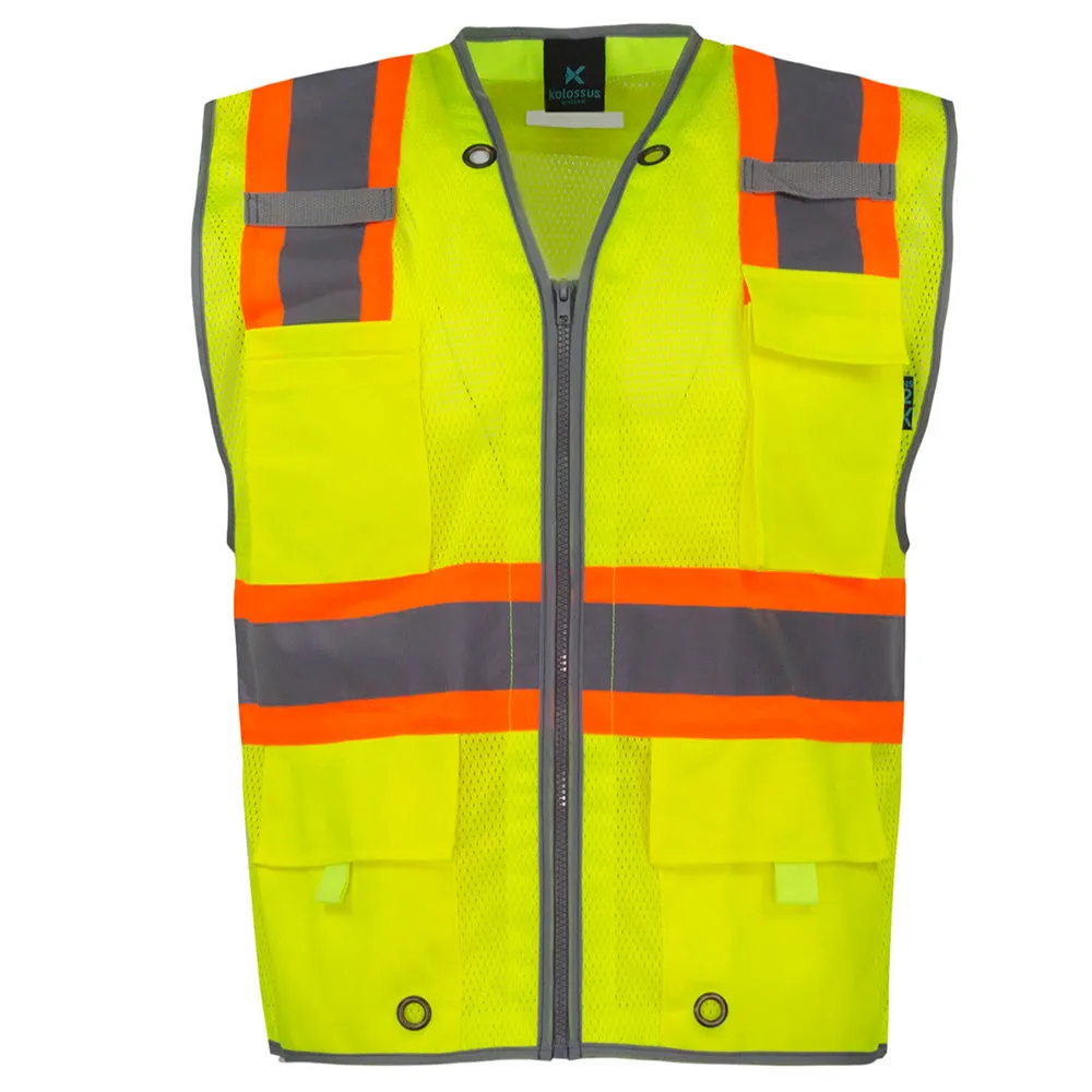 Kolossus Custom Safety Vest, High Visibility, Construction Vest, Add your own Logo
