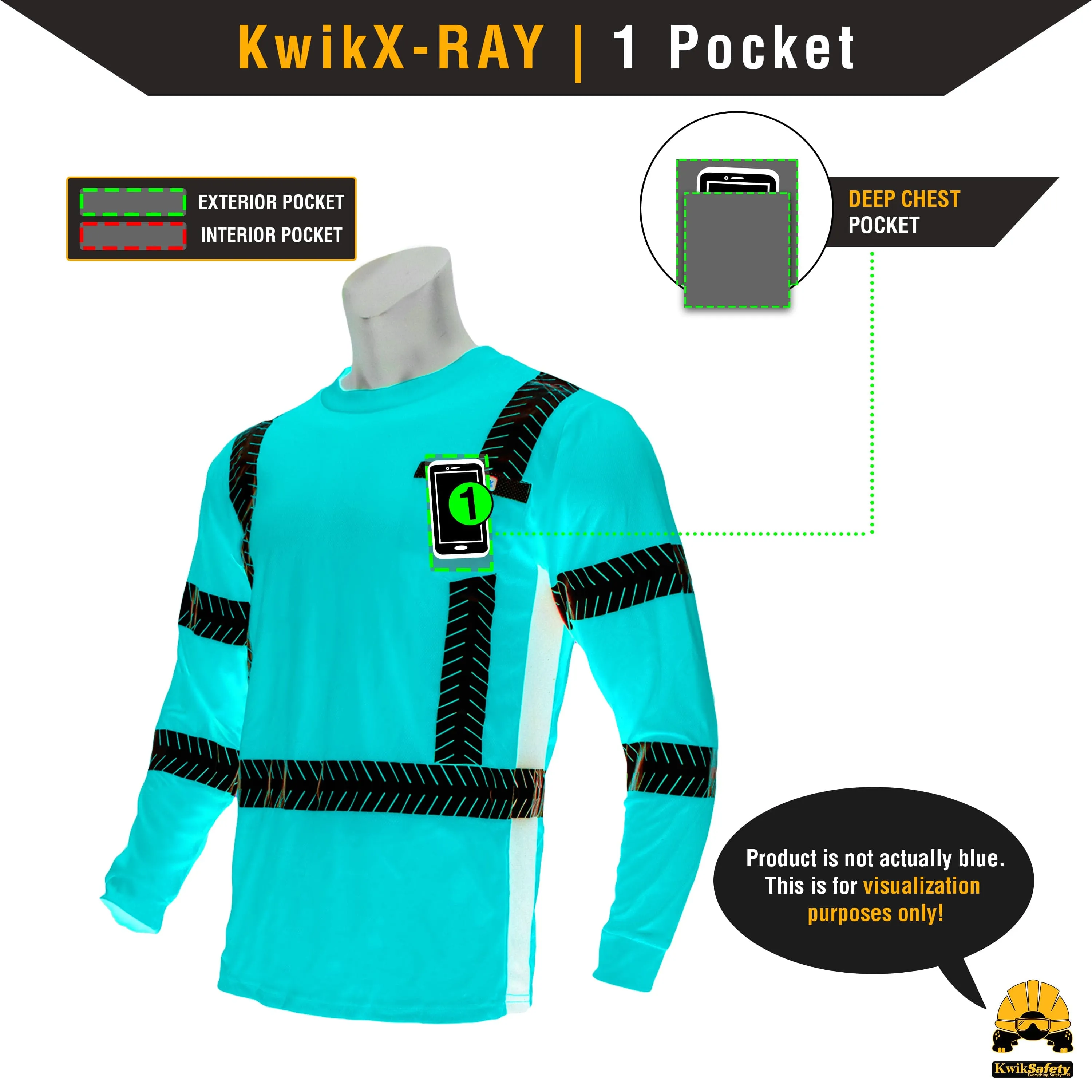KwikSafety RENAISSANCE MAN Safety Shirt (FISHBONE TAPE) Class 3 Long Sleeve ANSI Tested OSHA Compliant Hi Vis Reflective PPE - Model No.: KS4402