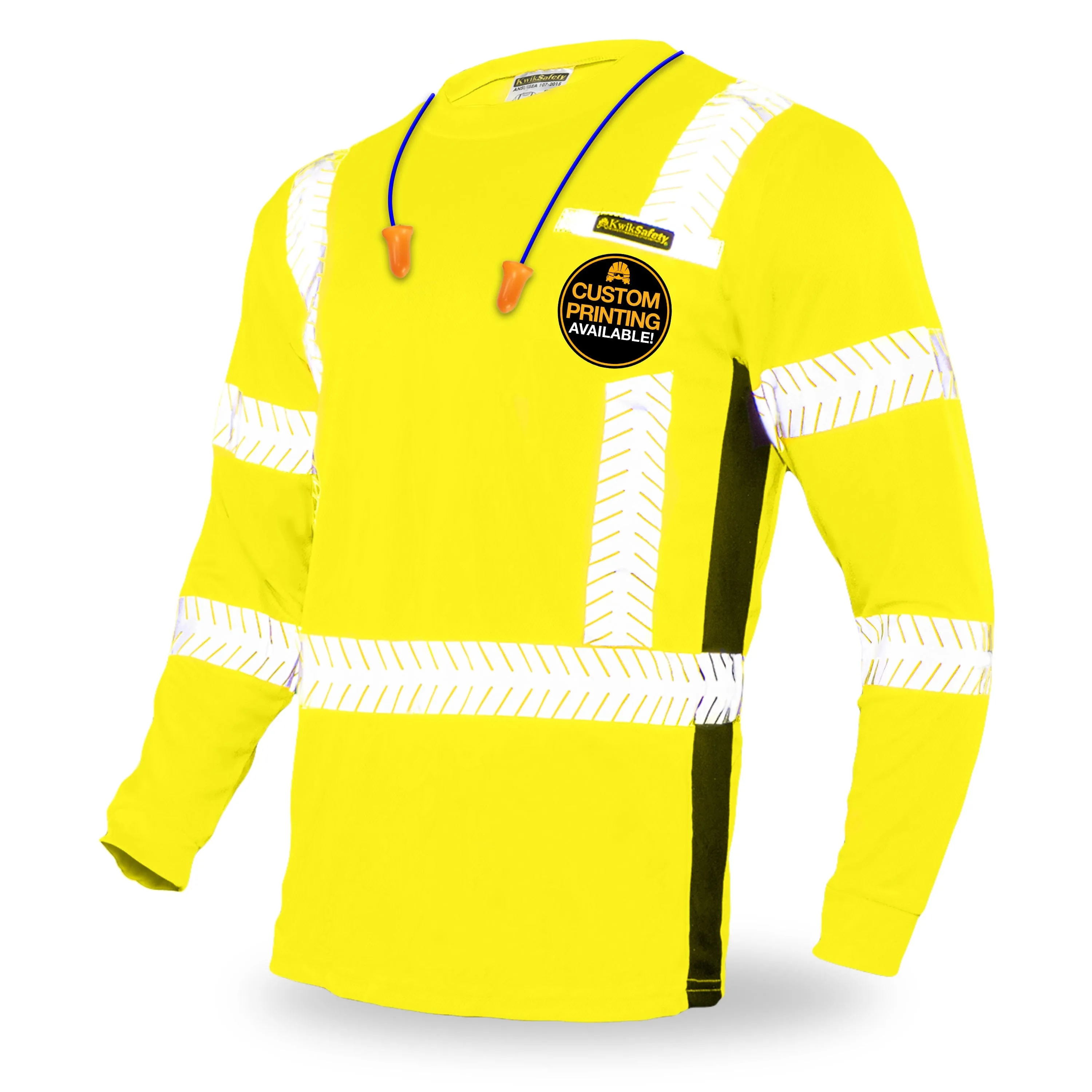 KwikSafety RENAISSANCE MAN Safety Shirt (FISHBONE TAPE) Class 3 Long Sleeve ANSI Tested OSHA Compliant Hi Vis Reflective PPE - Model No.: KS4402