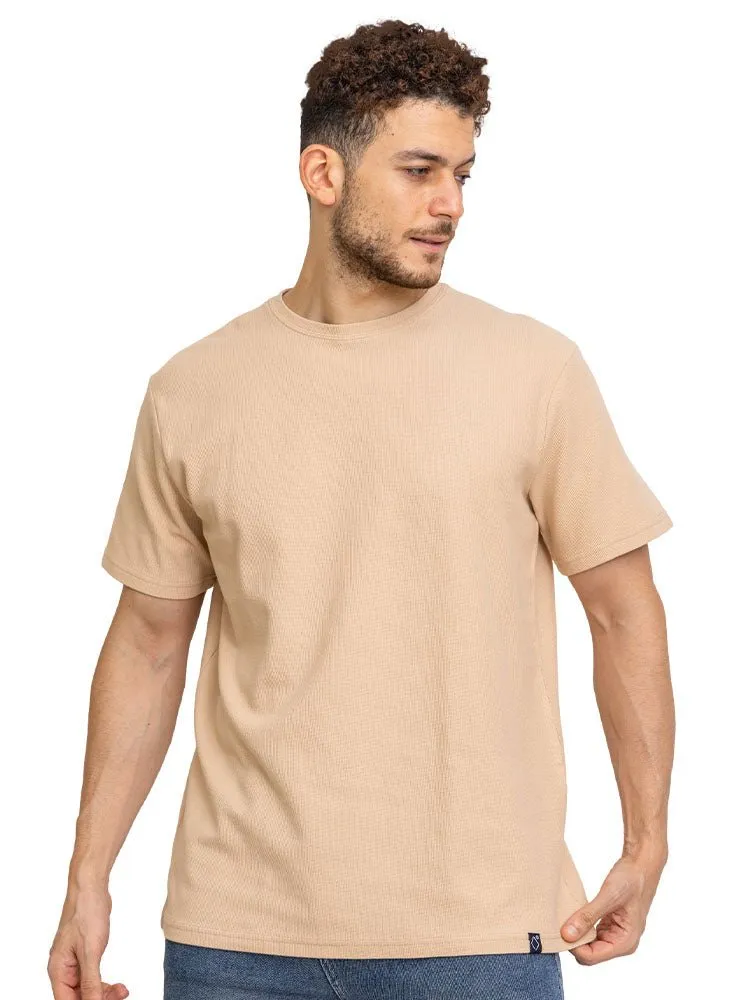 Latte Squares Round T-Shirt