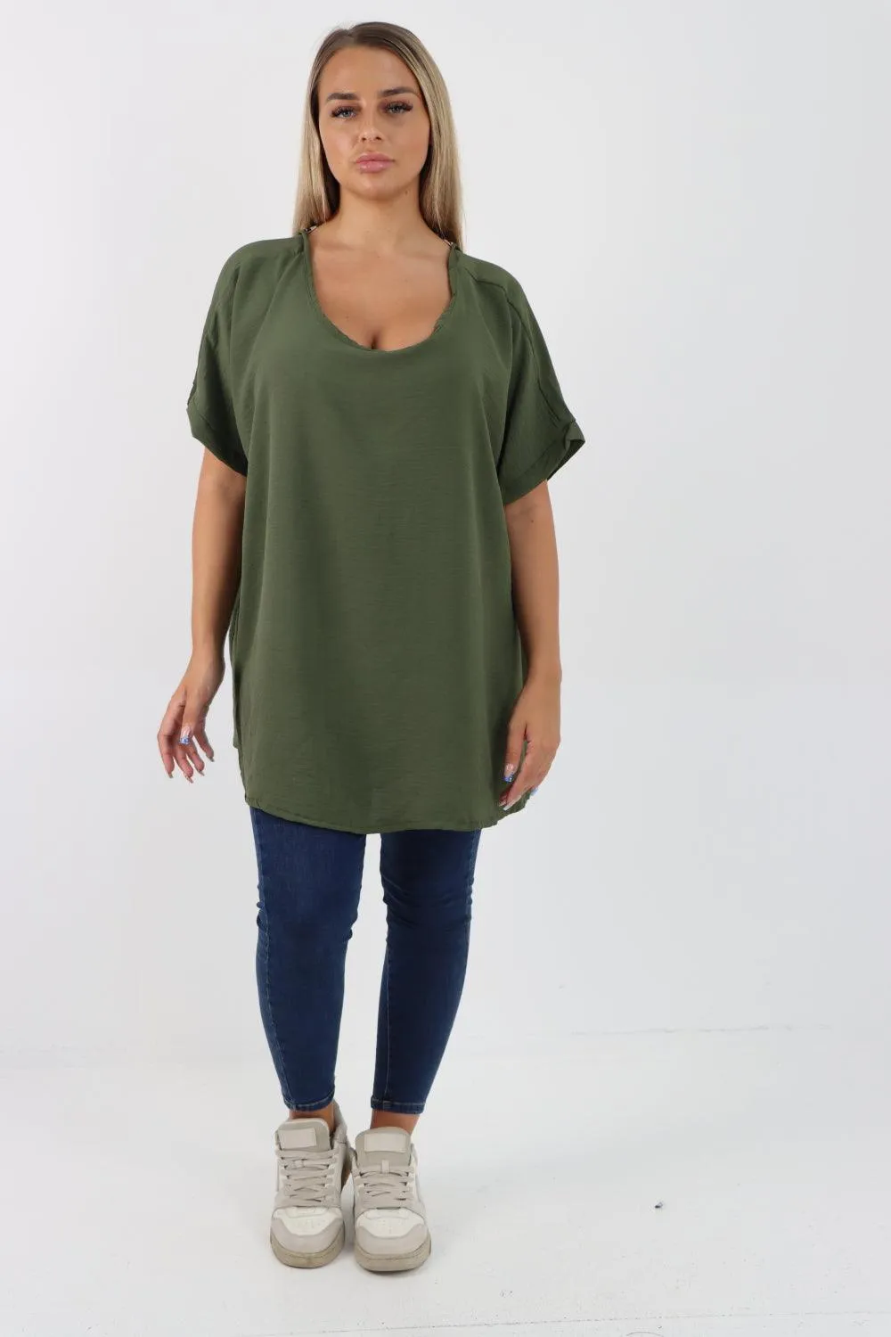 Leopard Tie Back Knot Tunic Top
