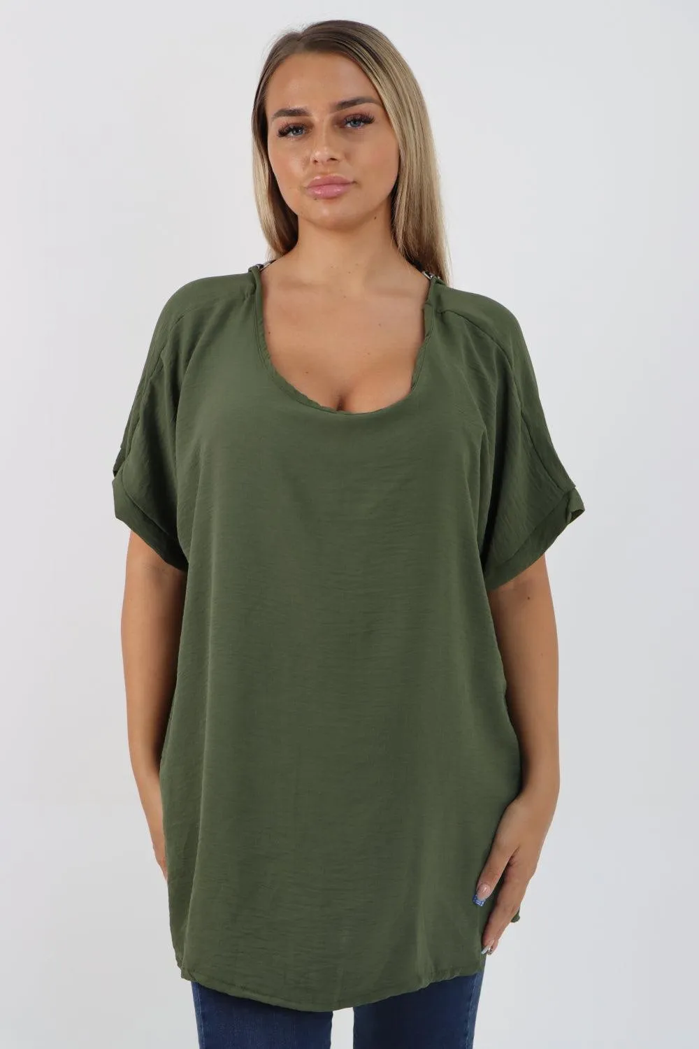 Leopard Tie Back Knot Tunic Top