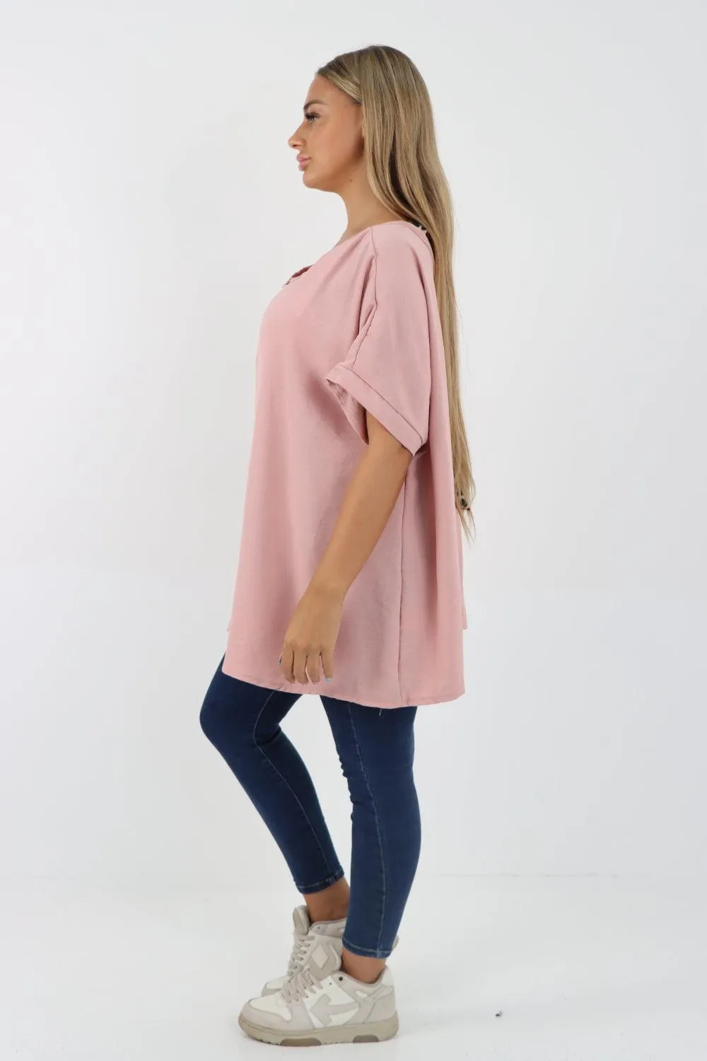 Leopard Tie Back Knot Tunic Top