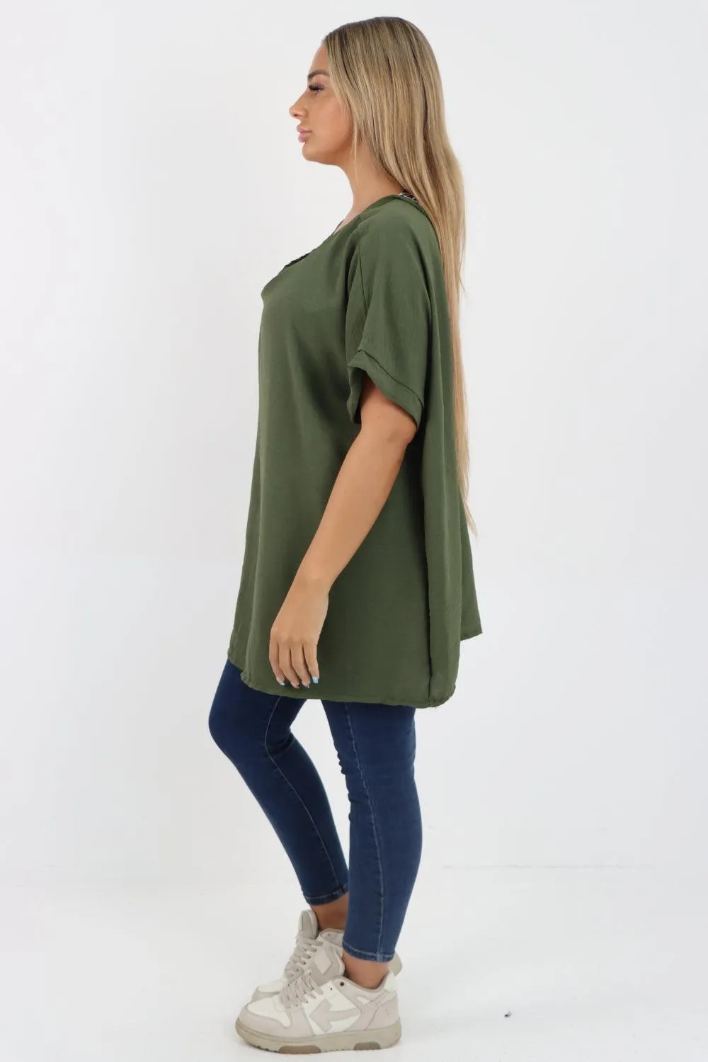 Leopard Tie Back Knot Tunic Top