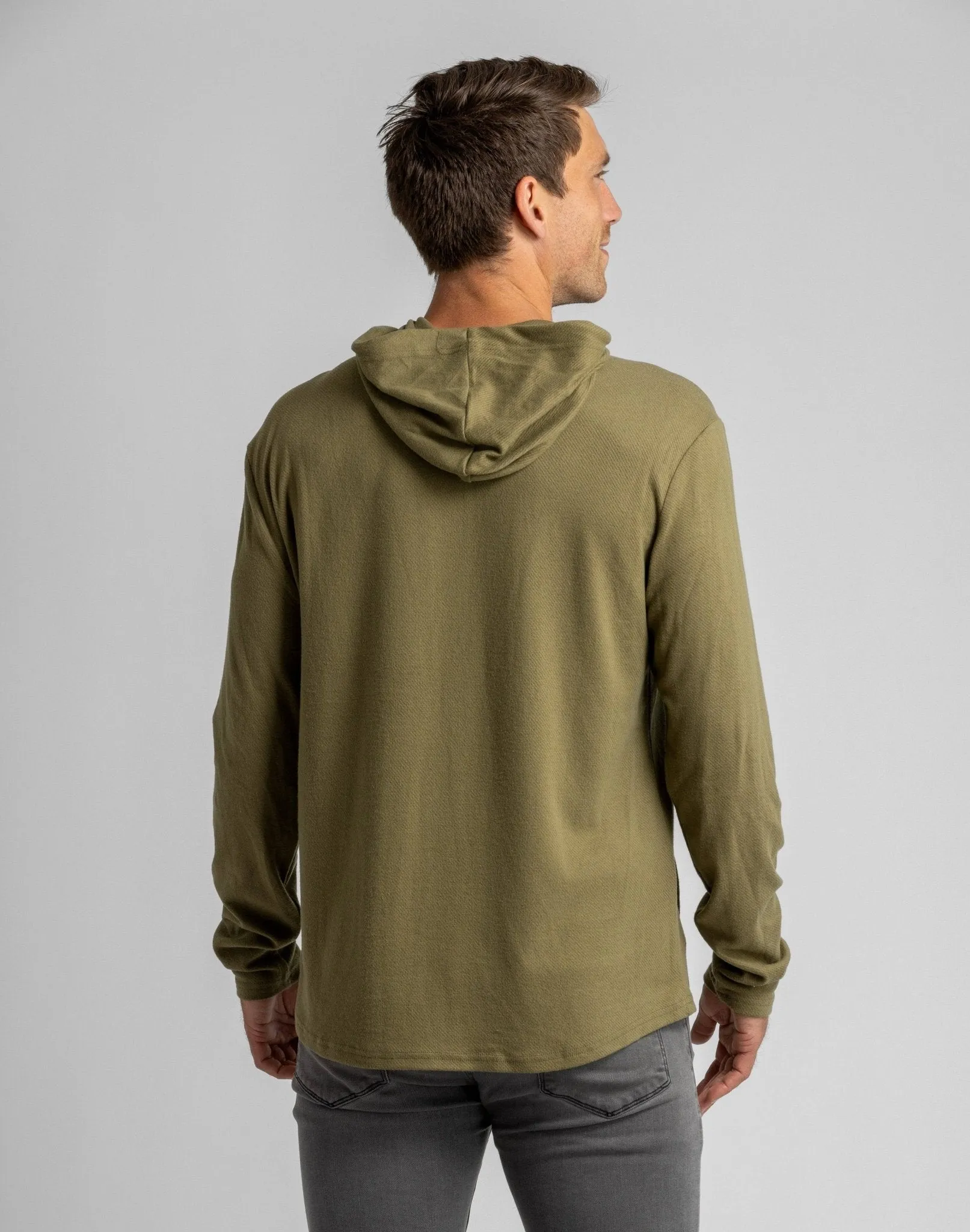 LIV Outdoor - Men's Stretch Flannel Hooded Henley