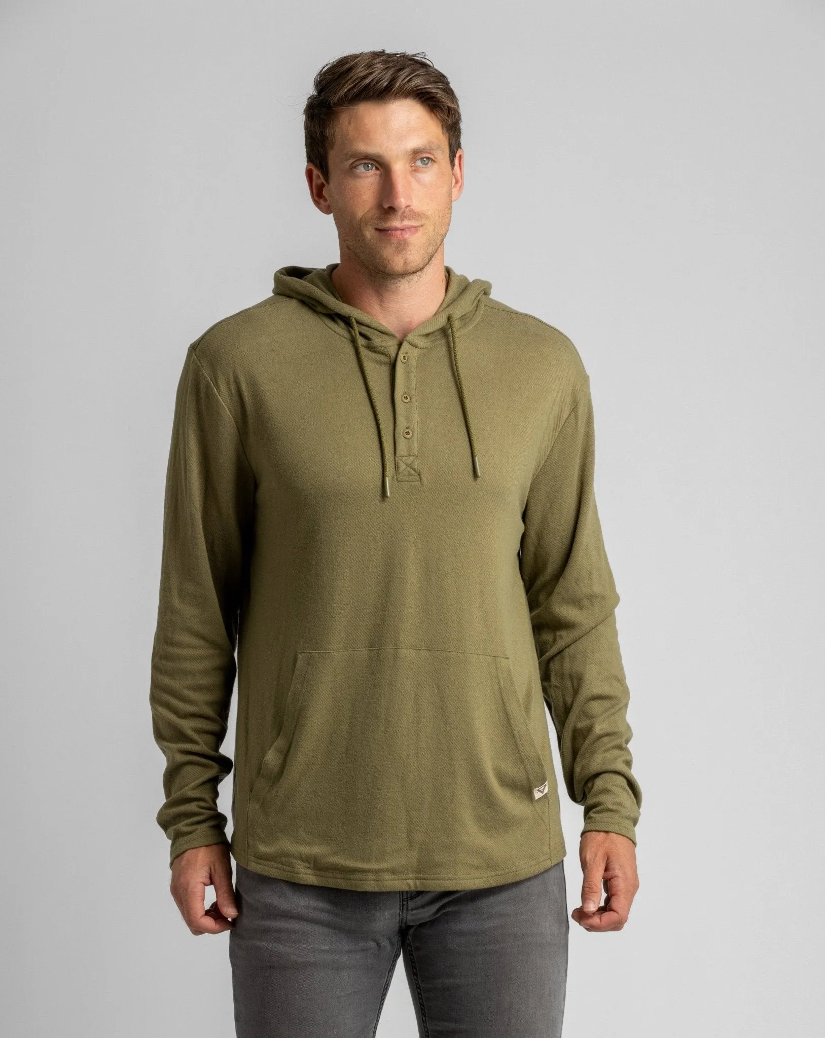 LIV Outdoor - Men's Stretch Flannel Hooded Henley
